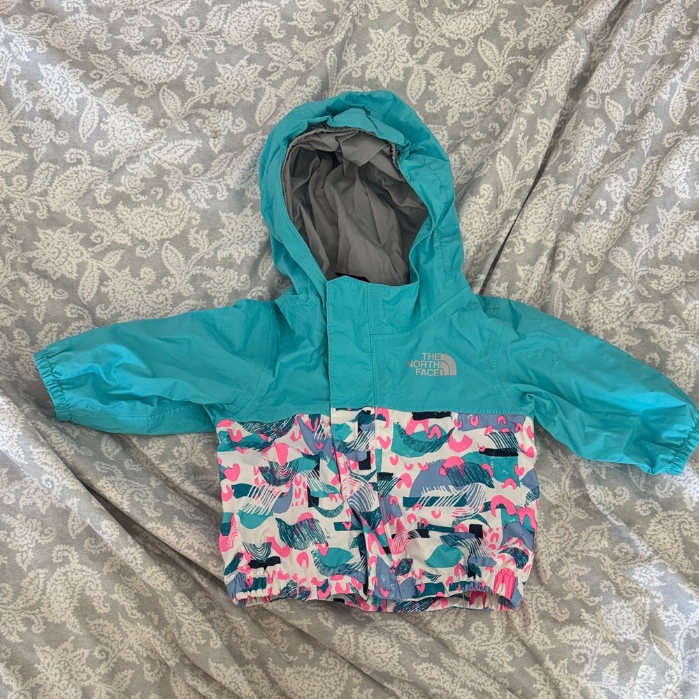 The North Face Turquoise and Pink Infant Jacket